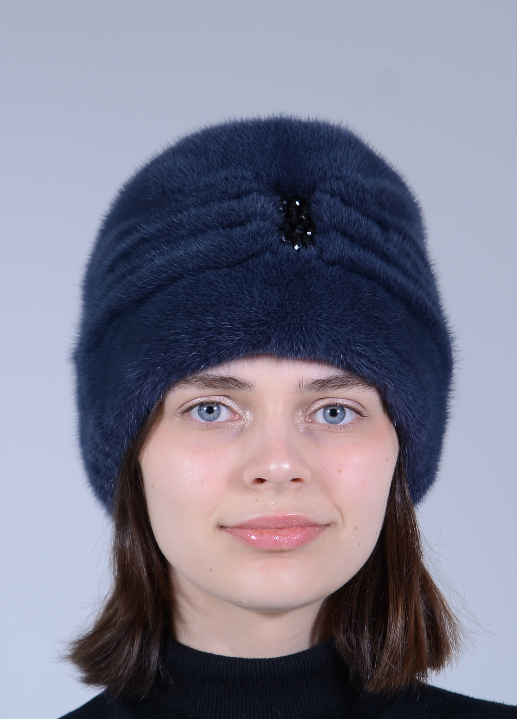 Женская зимняя шапка Тюрбан из натурального меха норки Меховой Стиль чалма (258413789)