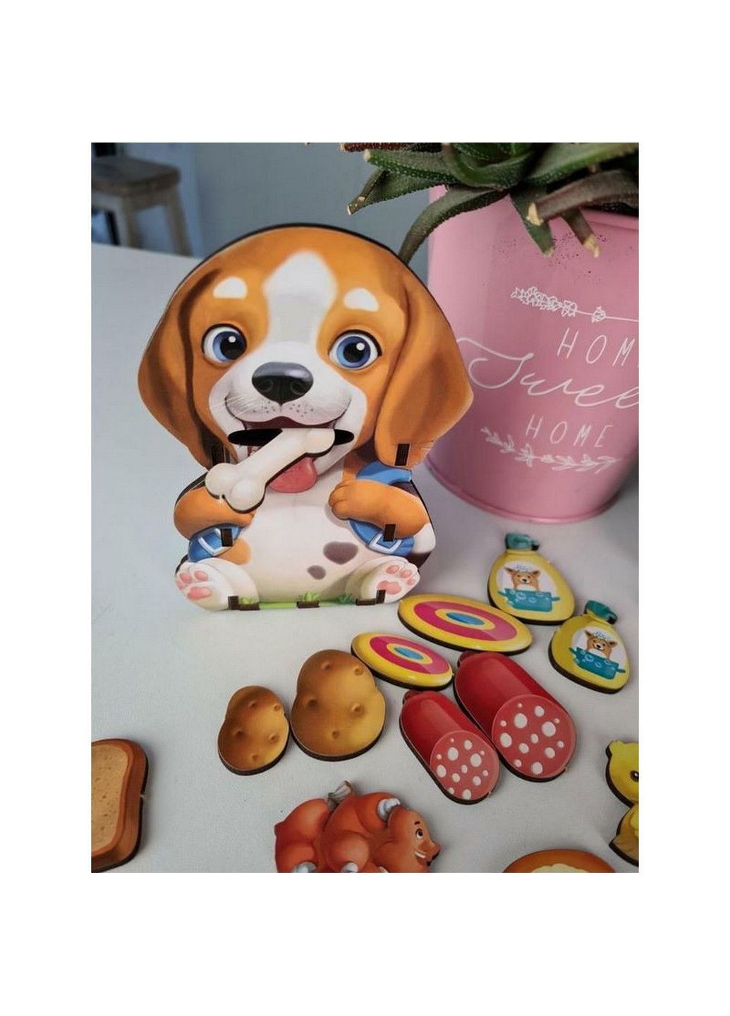 Настольная развивающая игра "Накорми собачек" пазл-сортер 17х18х6 см No Brand (258414815)