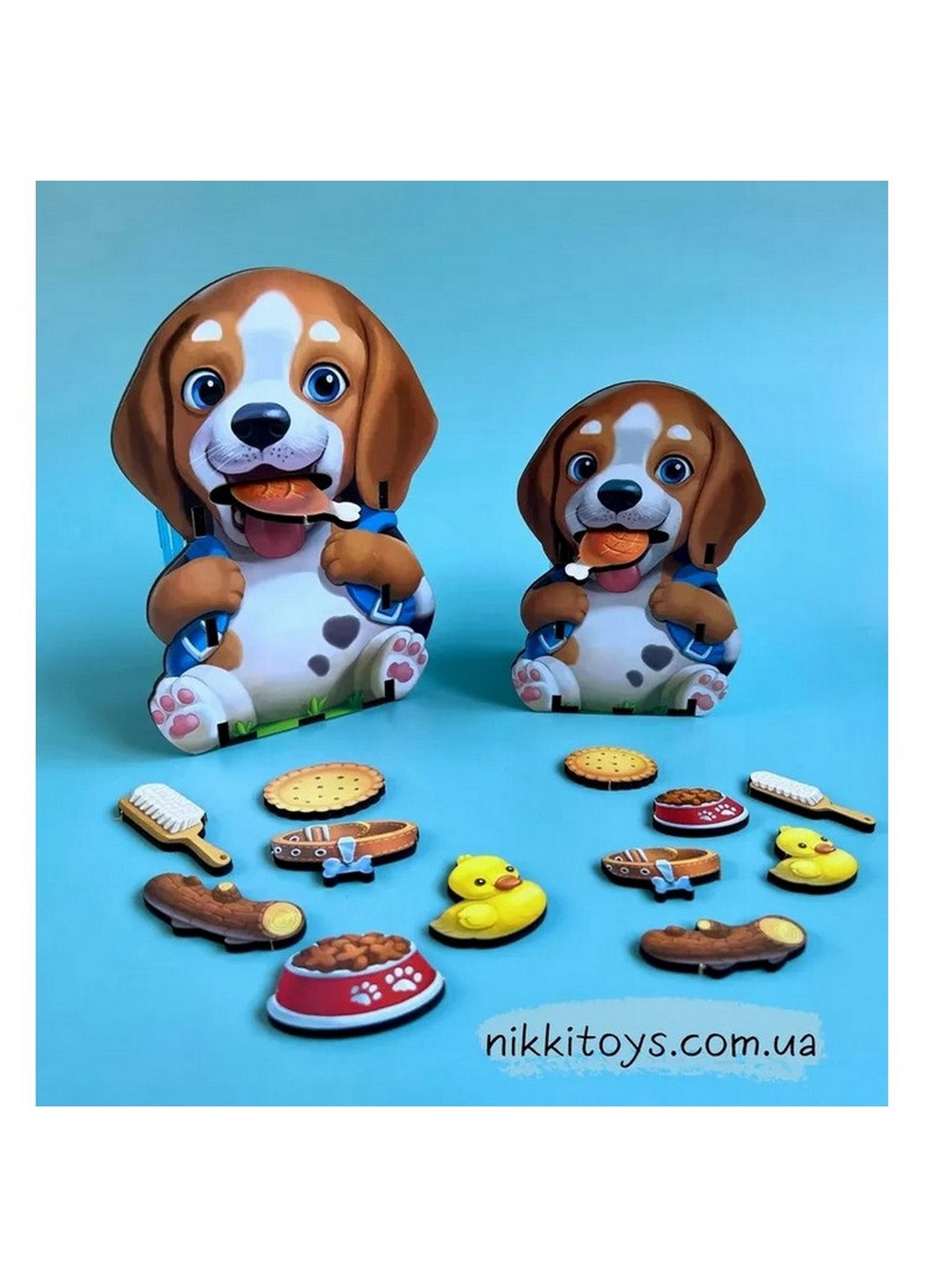 Настольная развивающая игра "Накорми собачек" пазл-сортер 17х18х6 см No Brand (258414815)