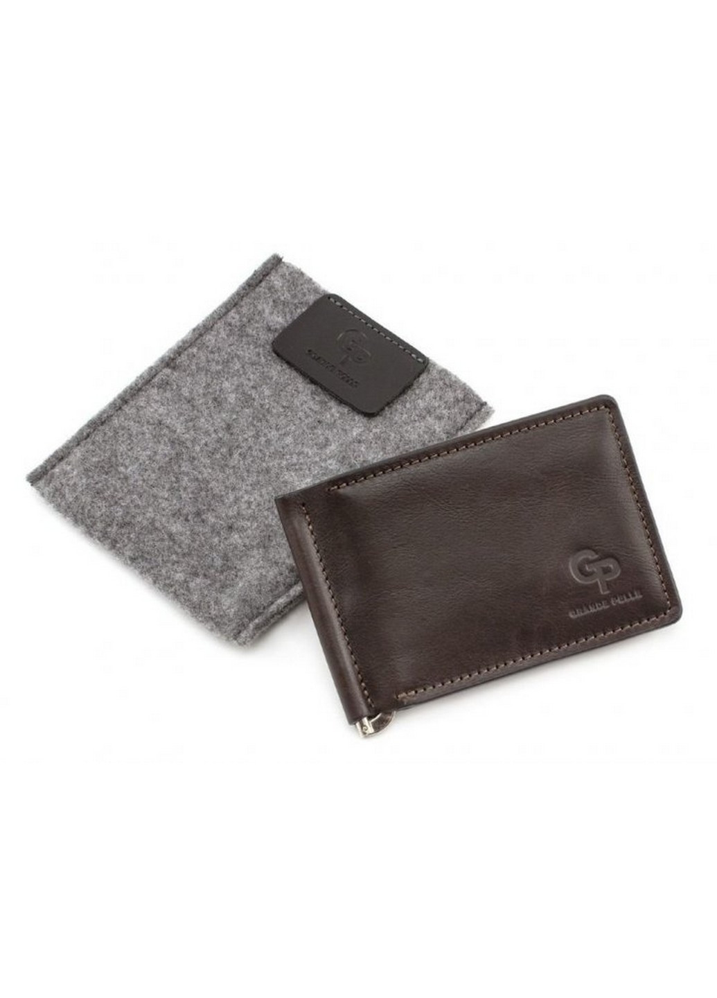 Стильный мужской зажим для денег из кожи 12х8х1 см Grande Pelle (258414888)