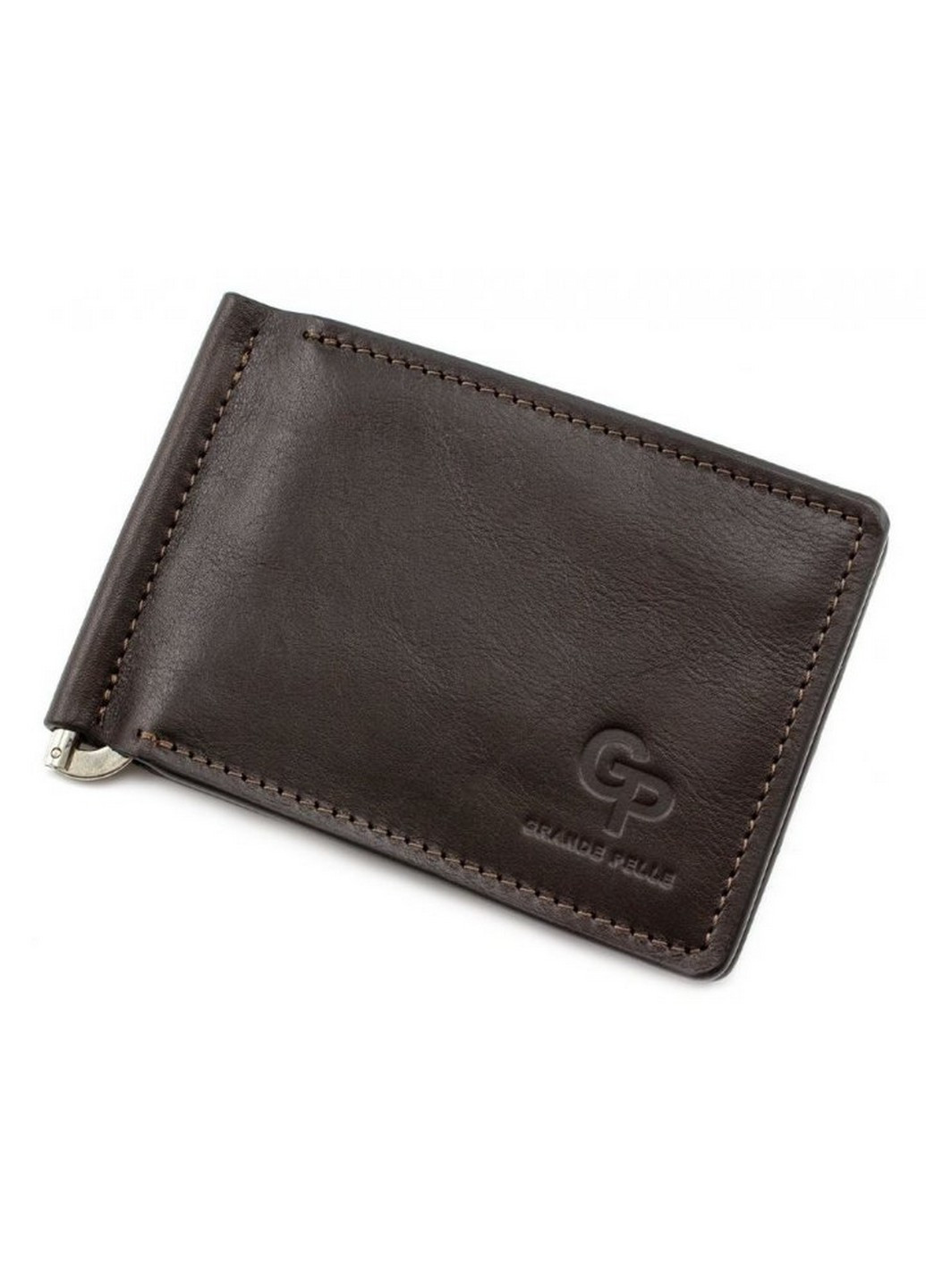 Стильный мужской зажим для денег из кожи 12х8х1 см Grande Pelle (258414888)
