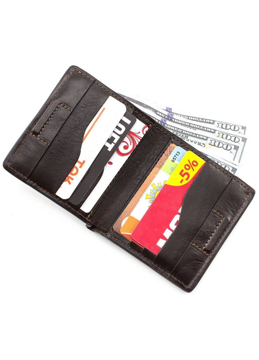 Стильний чоловічий гаманець зі шкіри 11,5х11,5х3 см Grande Pelle (258414870)