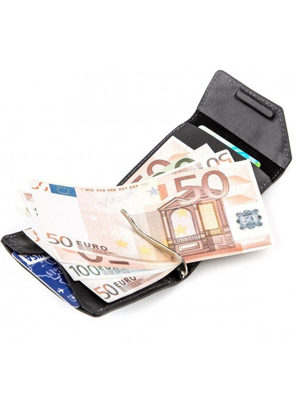 Стильный мужской зажим для денег из кожи 9х8х1 см Grande Pelle (258414919)