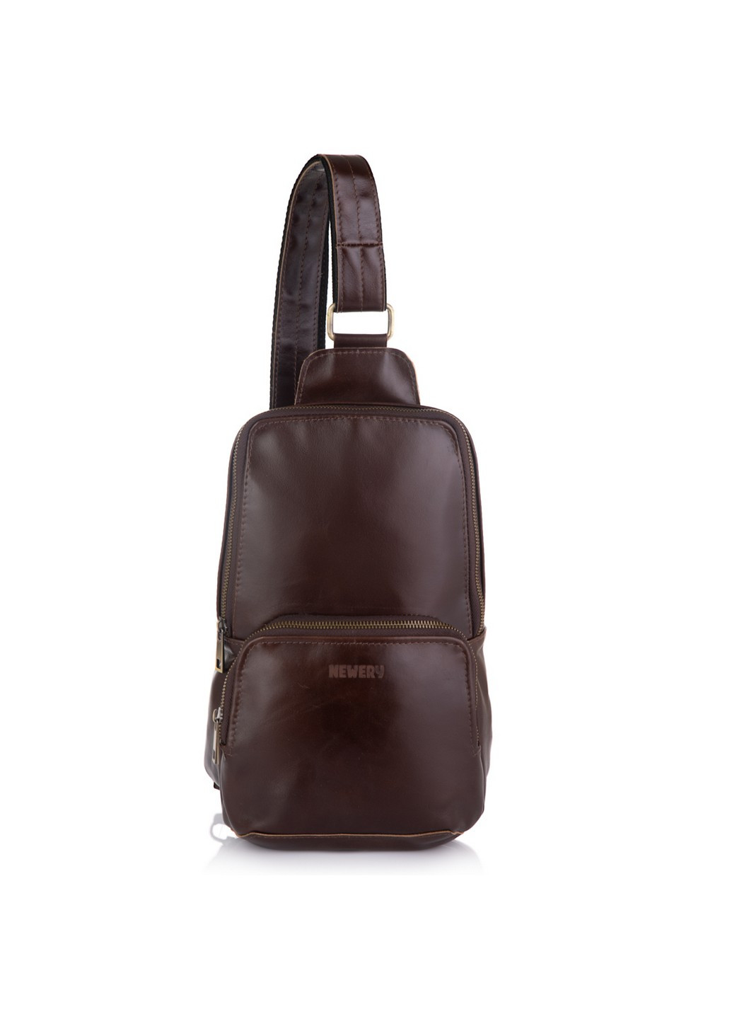 Стильна чоловіча сумка-слінг зі шкіри 31х20х10 см Newery (258415518)