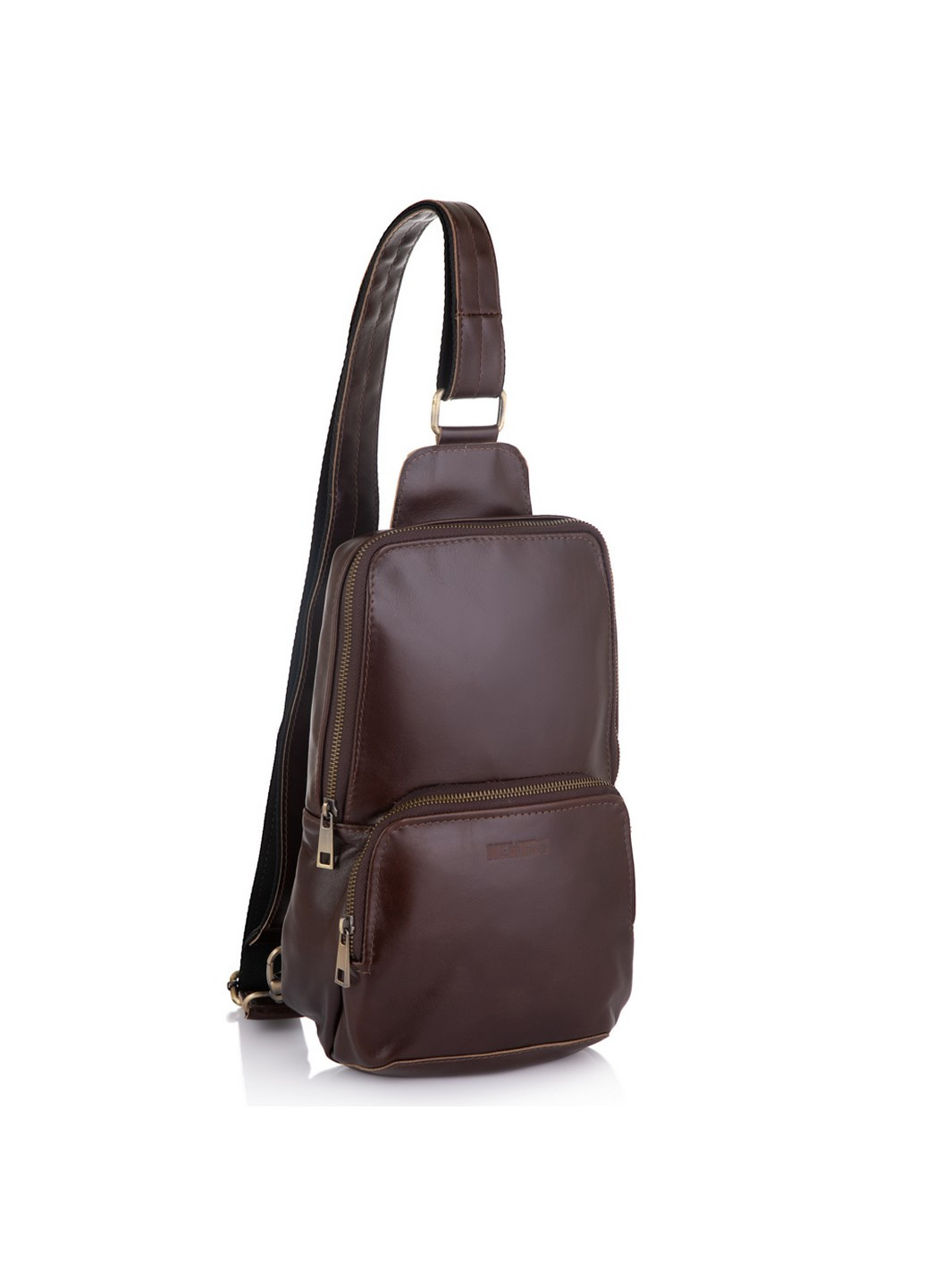 Стильная мужская сумка-слинг из кожи 31х20х10 см Newery (258415518)