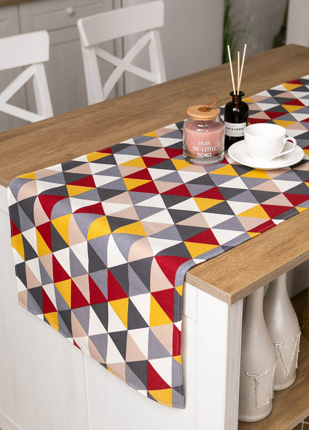 Скатертьдорожка (раннер) "Триугольник бордо" 180х47 см Homedec - (258417127)