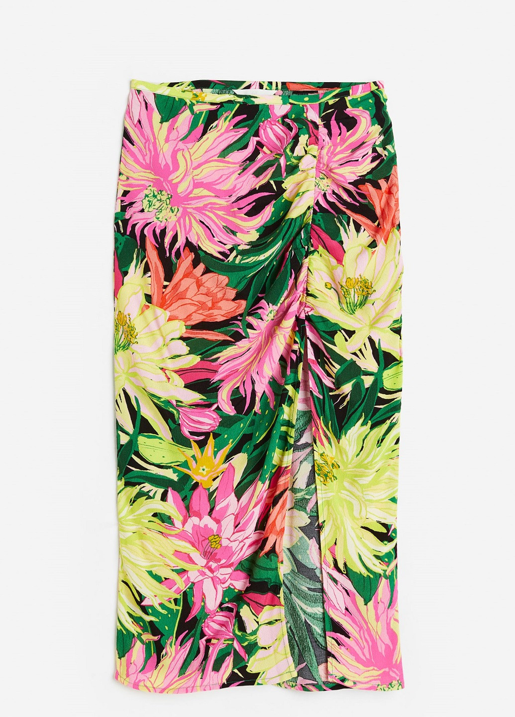 Зеленая кэжуал цветочной расцветки юбка H&M