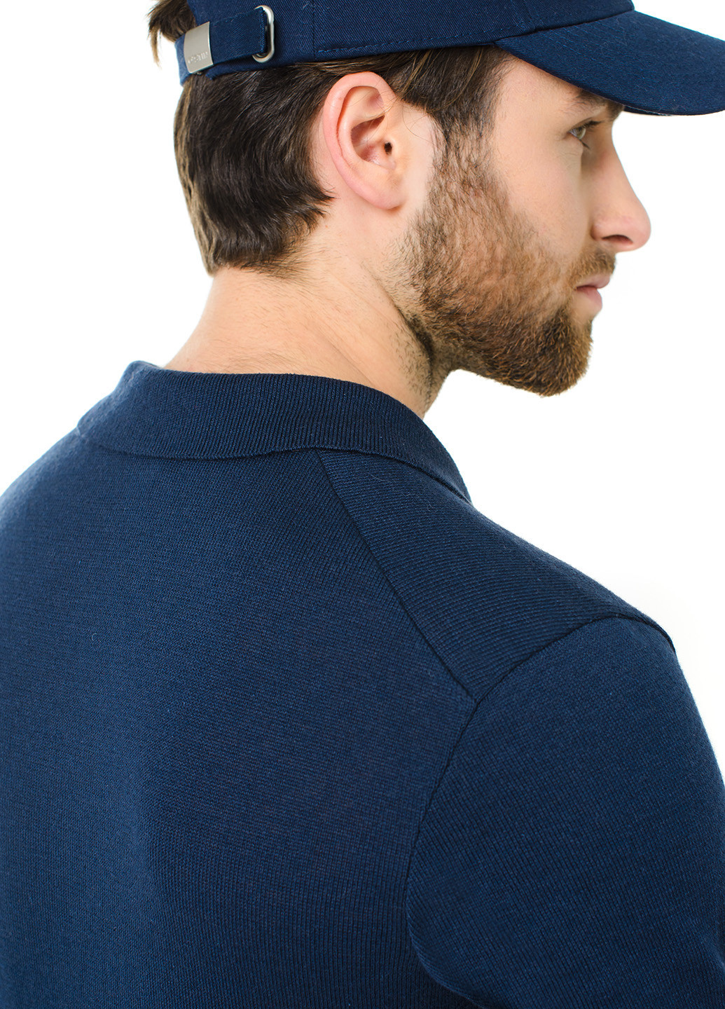 Темно-синяя футболка-джемпер-поло з коротким рукавом для мужчин SVTR