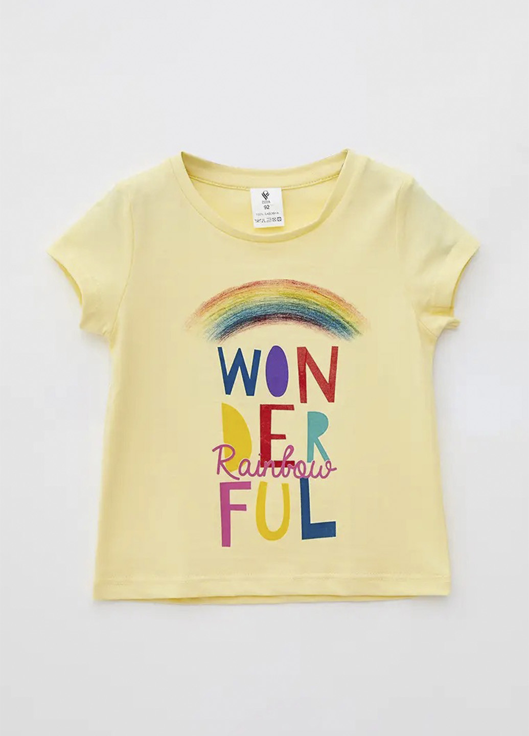 Жовта літня футболка для дівчинки Роза
