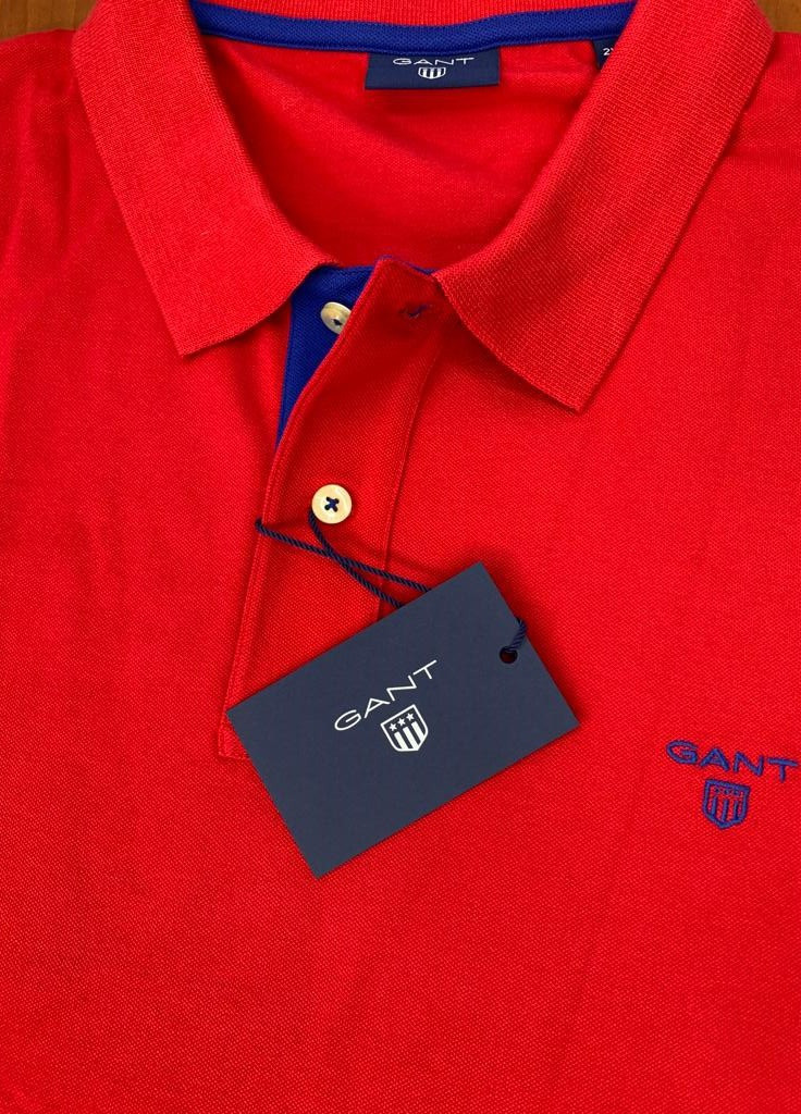 Яскраво-червона футболка polo з коротким рукавом Gant