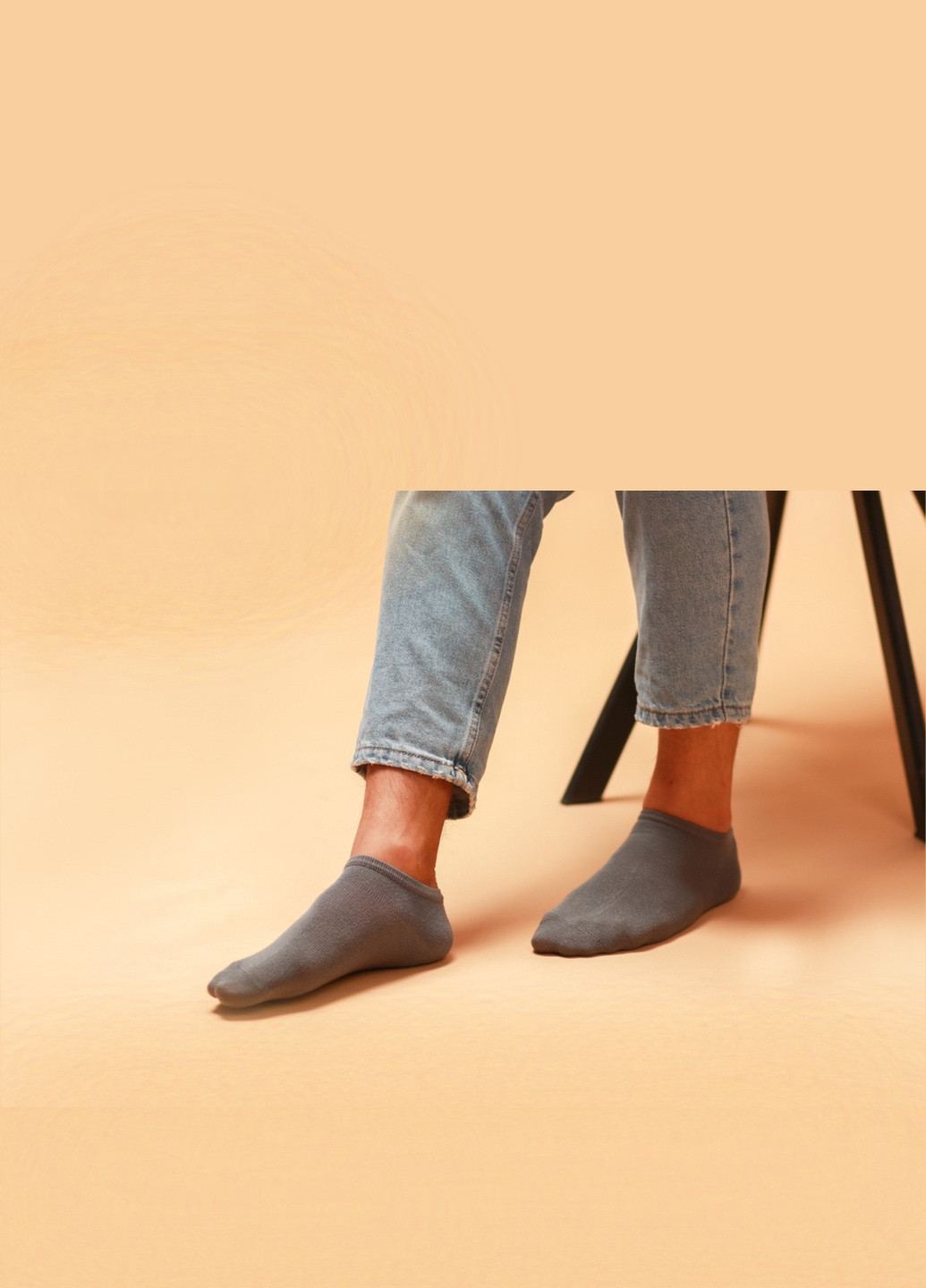 Серые носки бамбук летние короткие бесшовные дышащие organic bamboo графит 39-41 men's арт. 31005 JILL ANTONY однотонные (258457690)