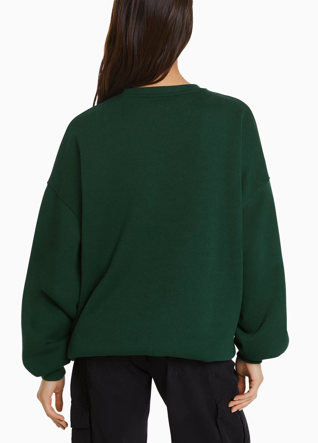 Зеленый свитшот Bershka надпись (258455357)
