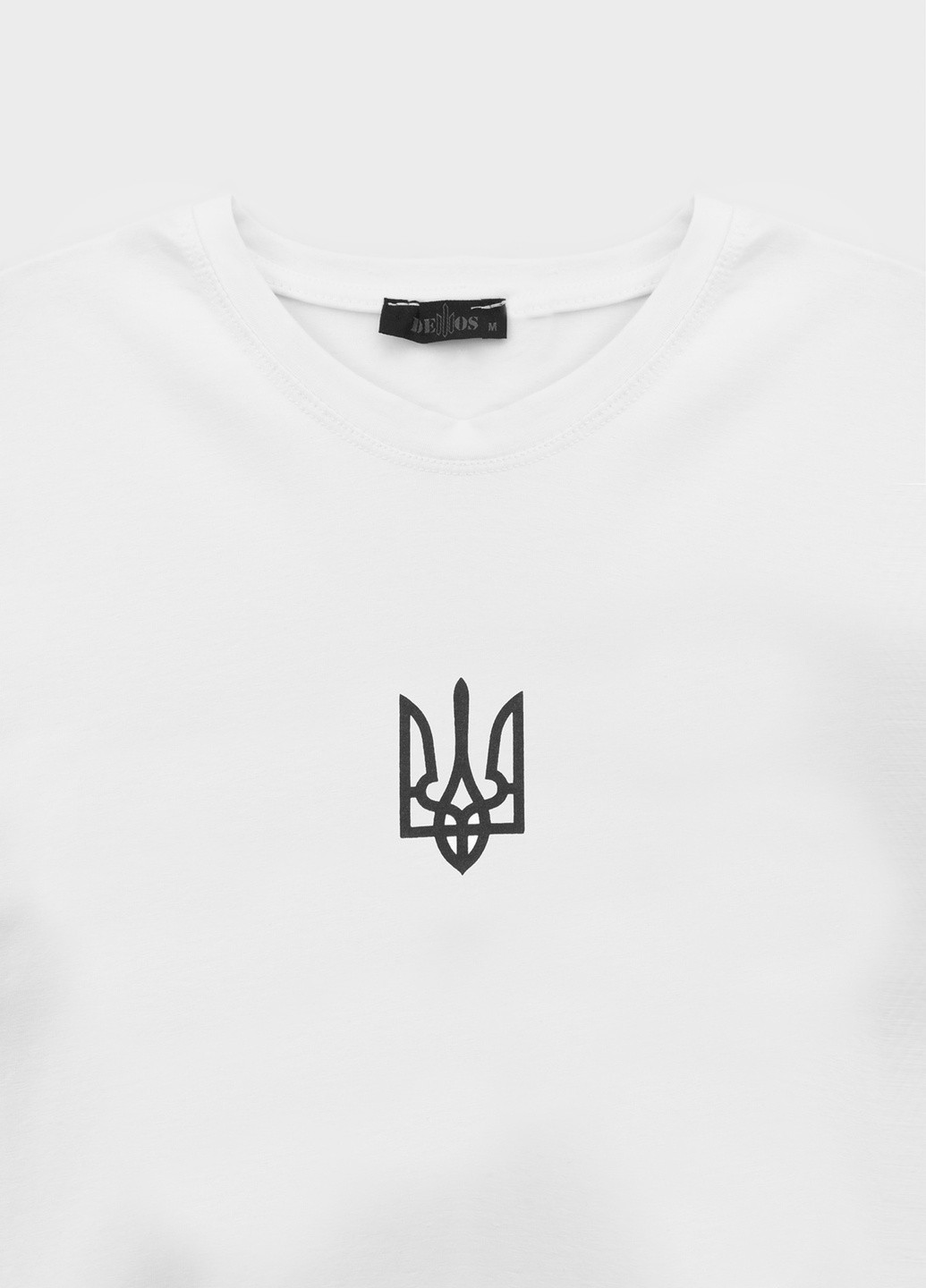Белая футболка герб тризуб Demos