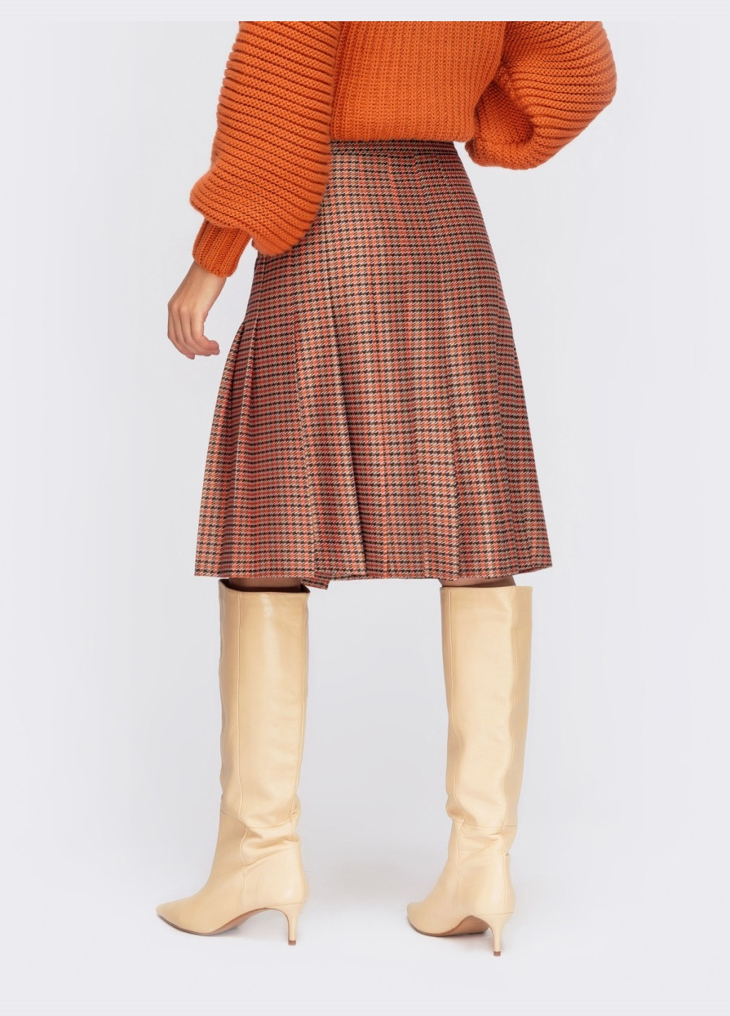 помаранчева спідниця на запах зі складками та ґудзиками Dressa (258459284)