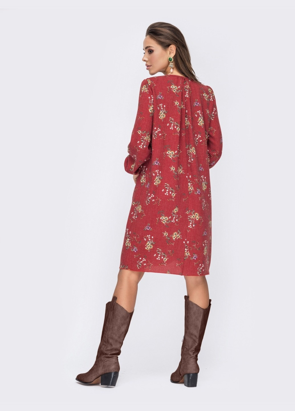 Теракотова теракотове плаття-трапеція з квітковим принтом Dressa