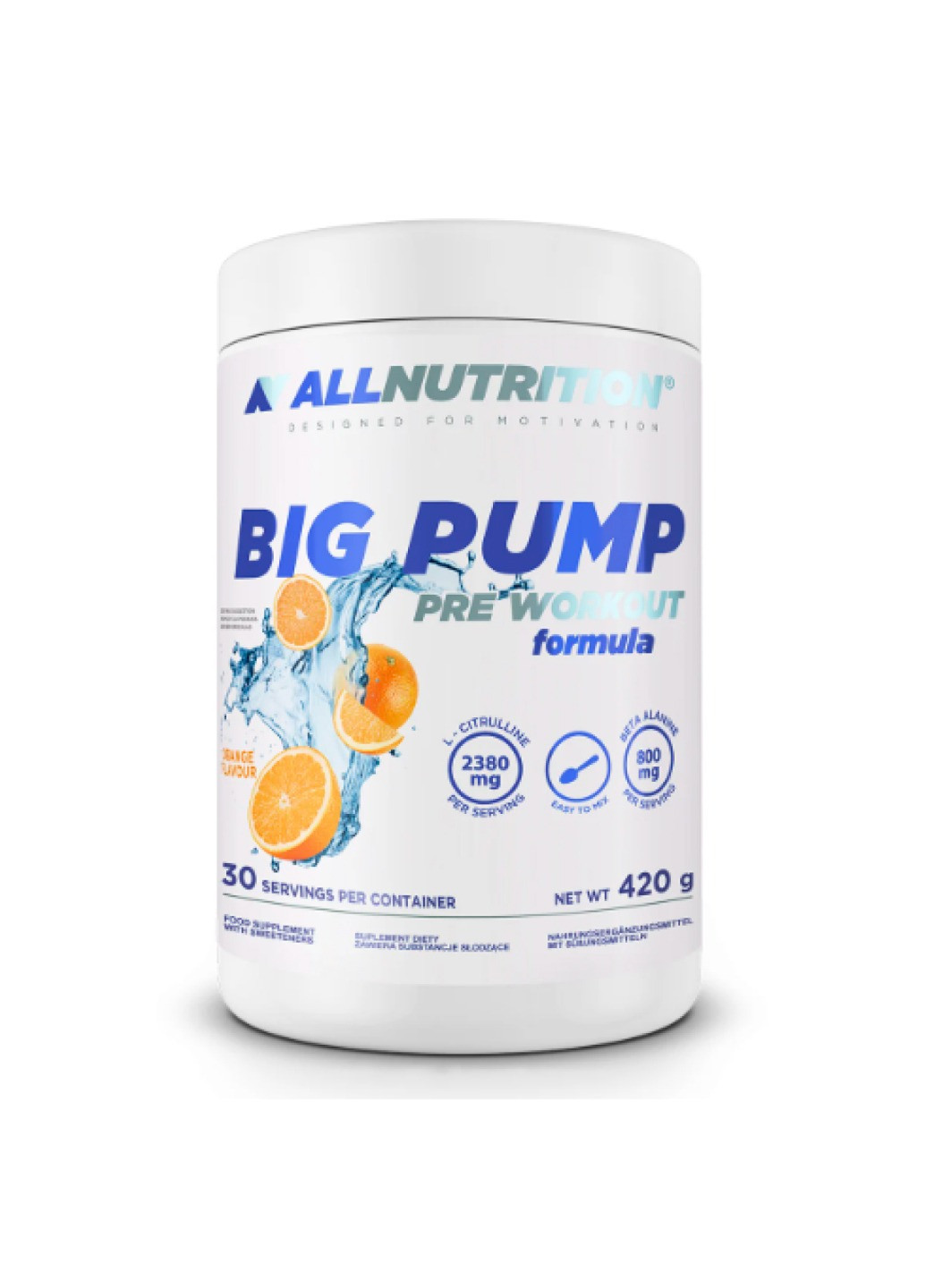Формула для тренувань Big Pump Pre Workaut Formula - 420g Orange Allnutrition (258463220)