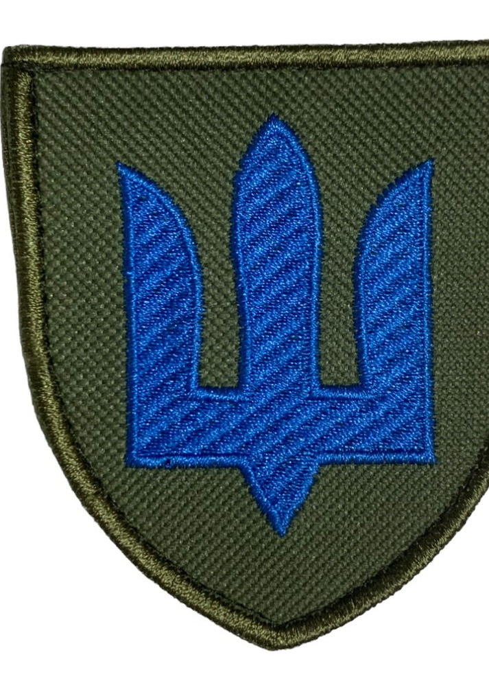 Шеврони Тризуб хакi-синiй Механізованих військ" з вишивкой 4PROFI (258525980)