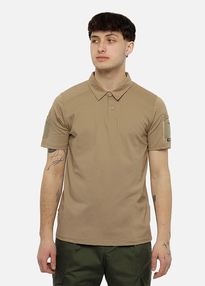 Бежевая футболка-мужское тактическое поло с коротким рукавом для мужчин FLAS
