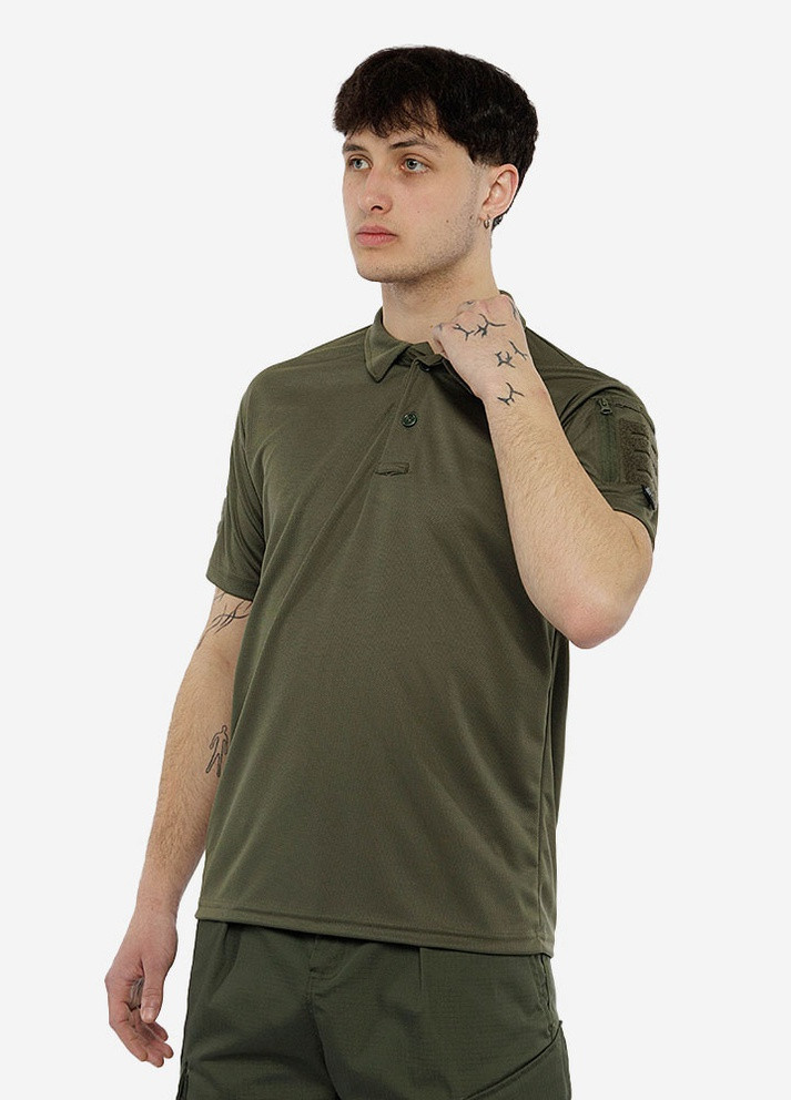 Оливковая (хаки) футболка-мужское тактическое поло с коротким рукавом для мужчин FLAS