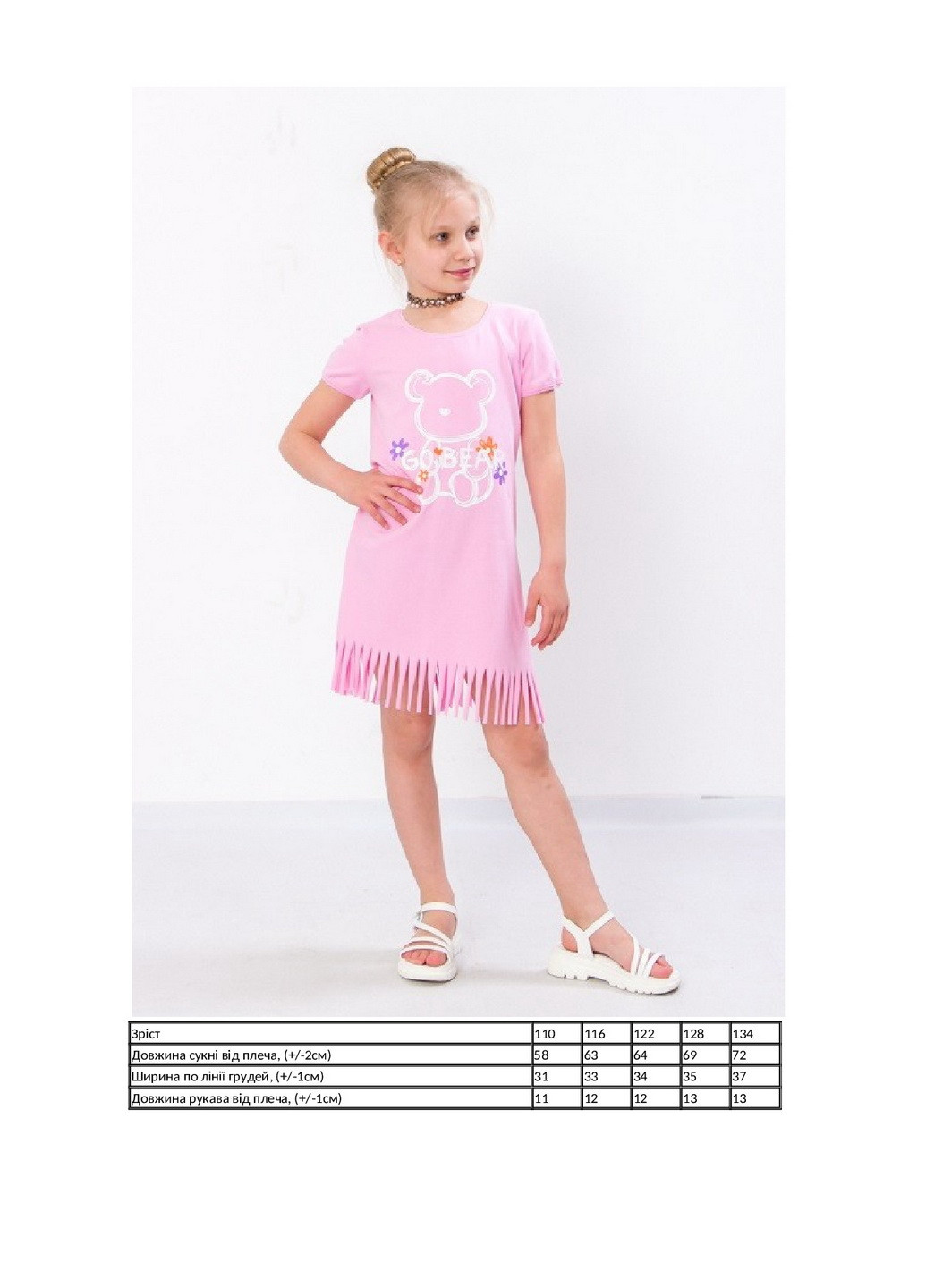 Рожева сукня для дівчинки KINDER MODE (258469834)