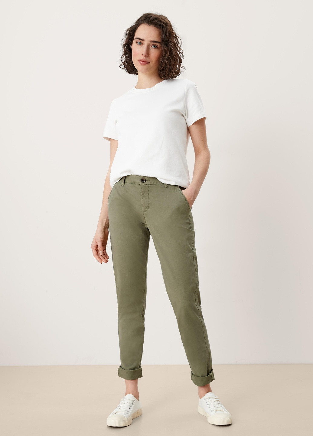Зеленые кэжуал демисезонные брюки S.Oliver