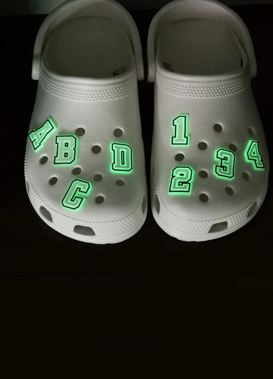 Джибитсы для Цифра 1 Светится в темноте Crocs JIBBITZ (258471792)