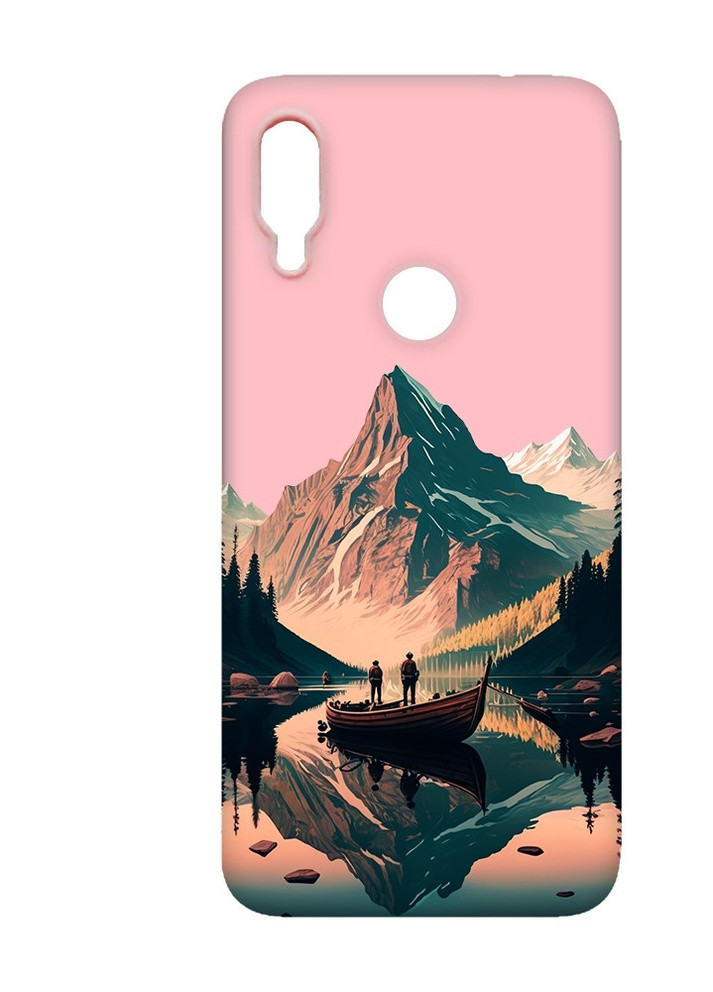 Матовый розовый чехол на Xiaomi Redmi Note 7 / Note 7 Pro :: Лодка. Пейзаж (принт 246) Creative (258492038)