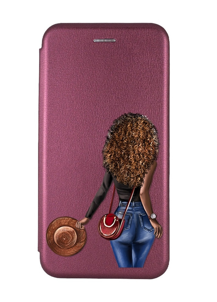Чохол-книжка з малюнком для Xiaomi Redmi 7A Бордовий :: Дівчина-мулатка (принт 10) Creative (258491944)