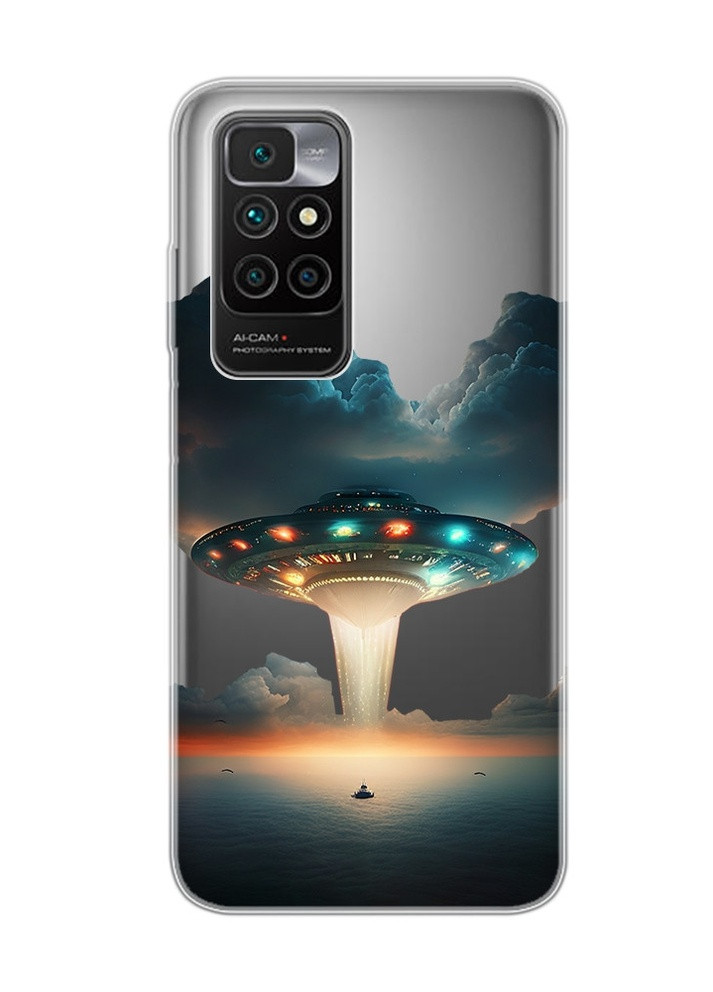 Прозрачный чехол для Xiaomi Redmi 10 Тарелка UFO (принт 241) Creative (258489438)