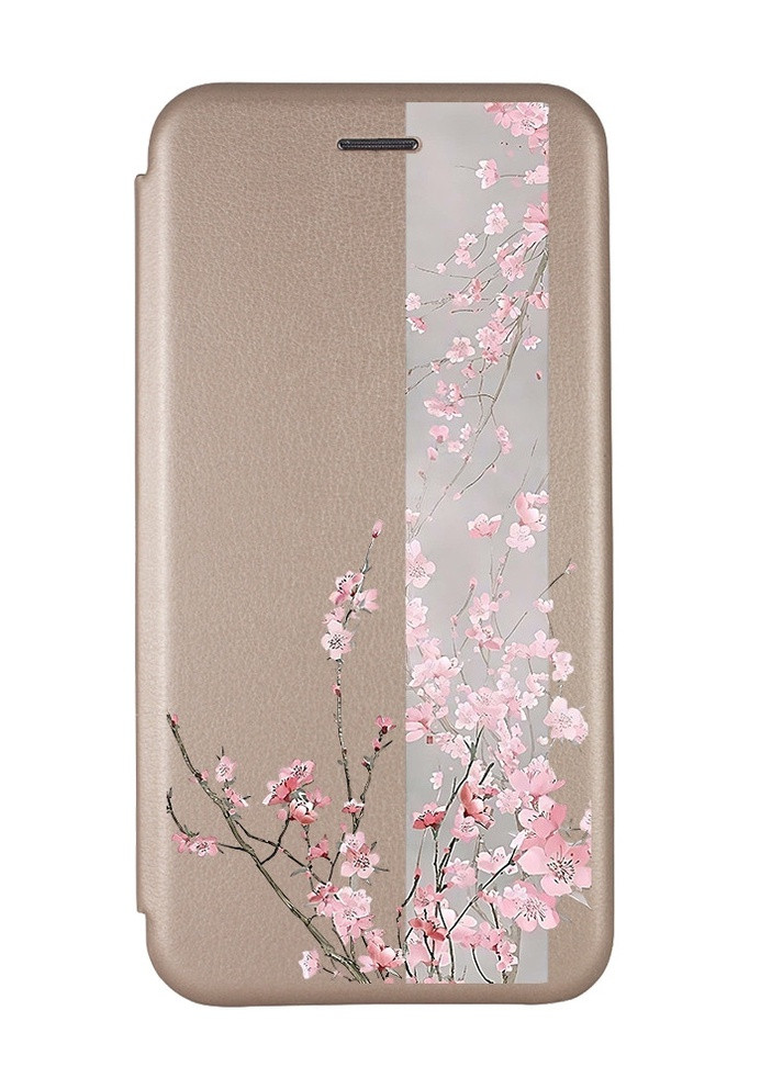 Чехол-книжка с рисунком для Xiaomi Poco C40 Золотой :: Сакура в цвету (принт 286) Creative (258490969)