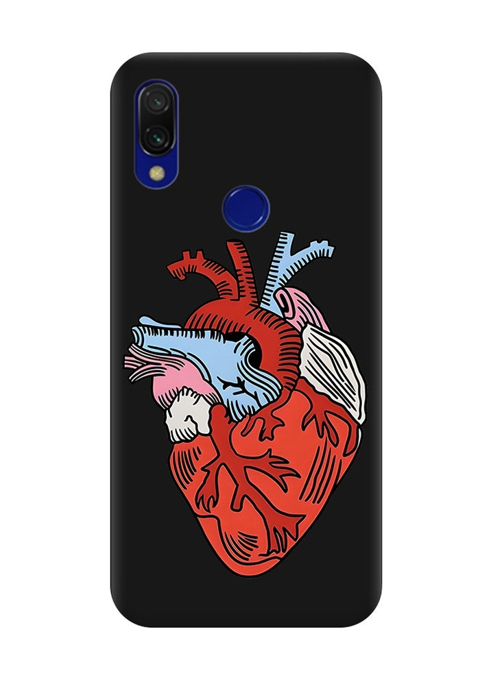 Матовий чорний чохол на Xiaomi Redmi 7 :: Серце анатомічне (принт 250) Creative (258490510)