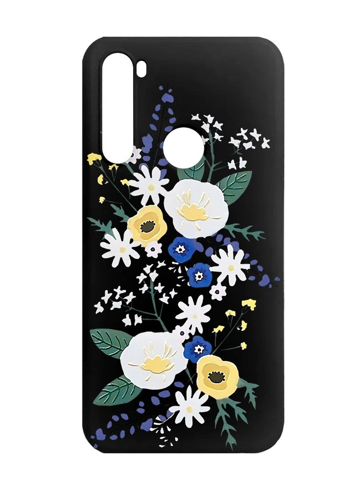 Матовый черный чехол на Xiaomi Redmi Note 8 :: Цветы. Акварель (принт 271) Creative (258491803)
