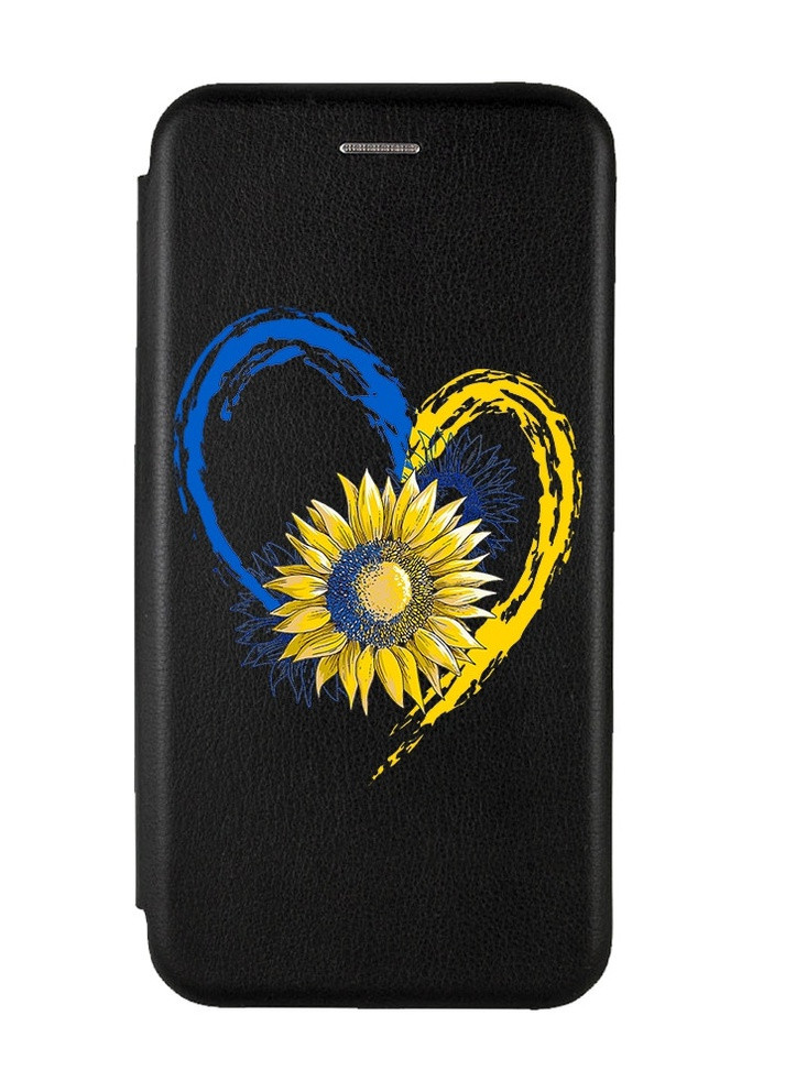 Чехол-книжка с рисунком для Xiaomi Redmi 9A Черный :: Сердце с подсолнухом (принт 260) Creative (258492219)