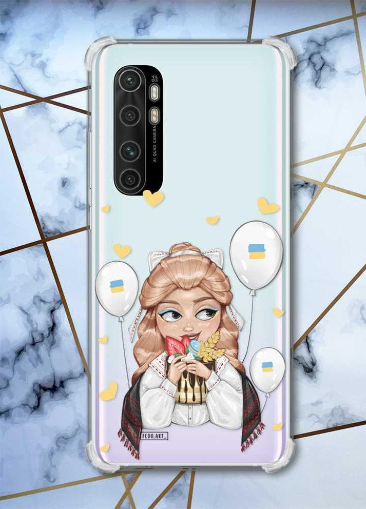 Чехол с утолщёнными углами для Xiaomi Mi Note 10 Lite Украинка со сладостями (принт 176) Creative (258491450)