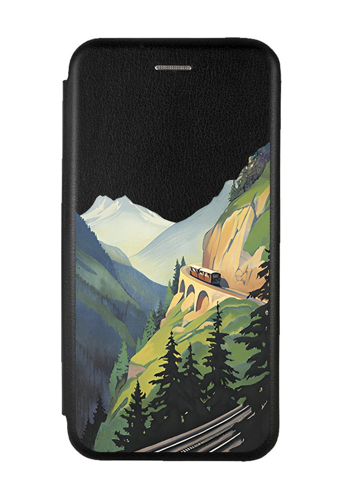 Чехол-книжка с рисунком для Xiaomi Redmi Note 8T Черный :: Пейзаж. Горы (принт 87) Creative (258491730)