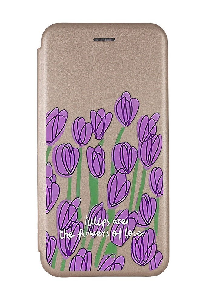 Чехол-книжка с рисунком для Xiaomi Redmi 9C/10A Золотой :: Тюльпаны (принт 265) Creative (258488552)