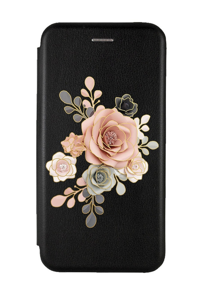 Чехол-книжка с рисунком для Xiaomi Redmi Note 11 Pro Черный :: Розы (принт 275) Creative (258490862)