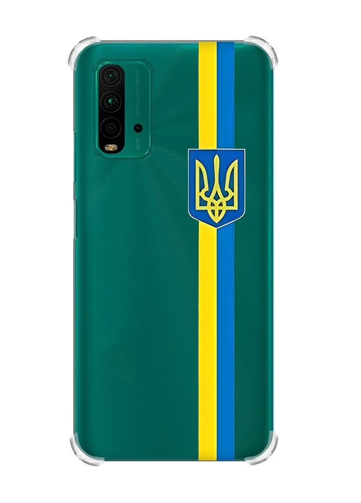 Чехол с утолщёнными углами для Xiaomi Redmi 9T :: Лента Украина (патриотический принт 253) Creative (258492129)