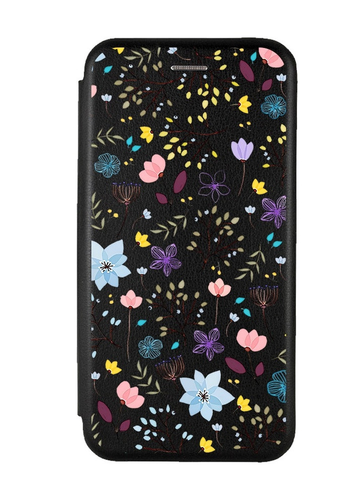 Чохол-книжка з малюнком для Xiaomi Redmi 7A Чорний :: Квітковий фон (принт 267) Creative (258491792)