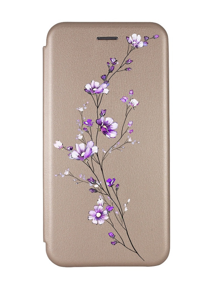 Чохол-книжка з малюнком для Xiaomi Redmi Note 8 Pro Золотий :: Гілочка квітів (принт 278) Creative (258487941)