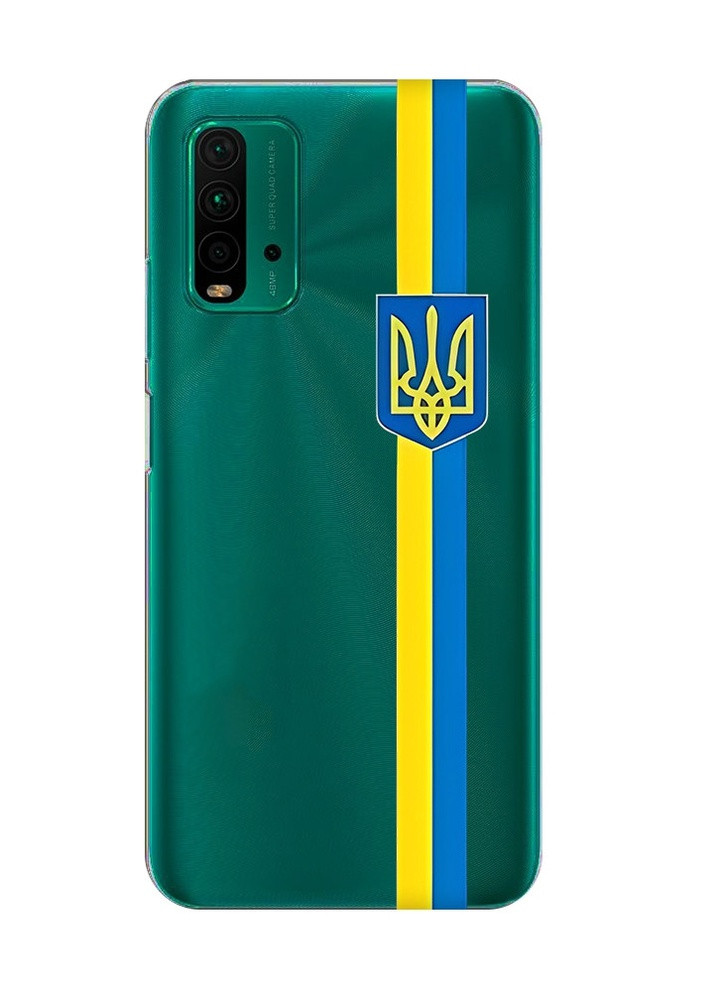 Прозрачный чехол на Xiaomi Redmi 9T :: Лента Украина (патриотический принт 253) Creative (258490348)