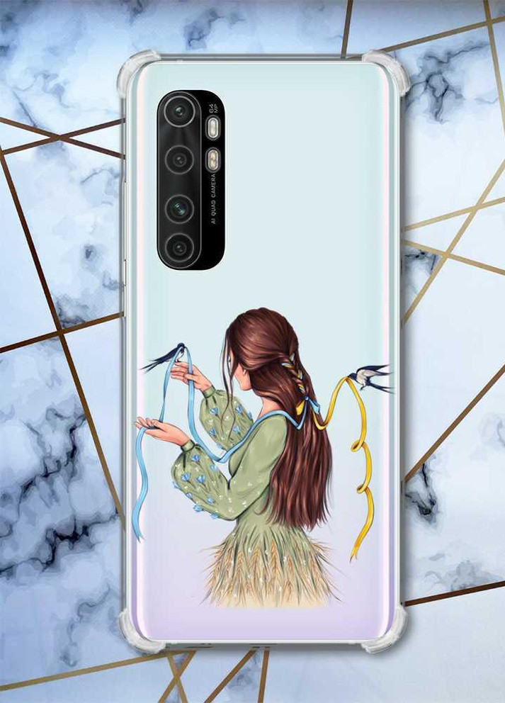 Чохол з потовщеними кутами на Xiaomi Mi Note 10 Lite Дівчина з ластівками (принт 16) Creative (258489557)
