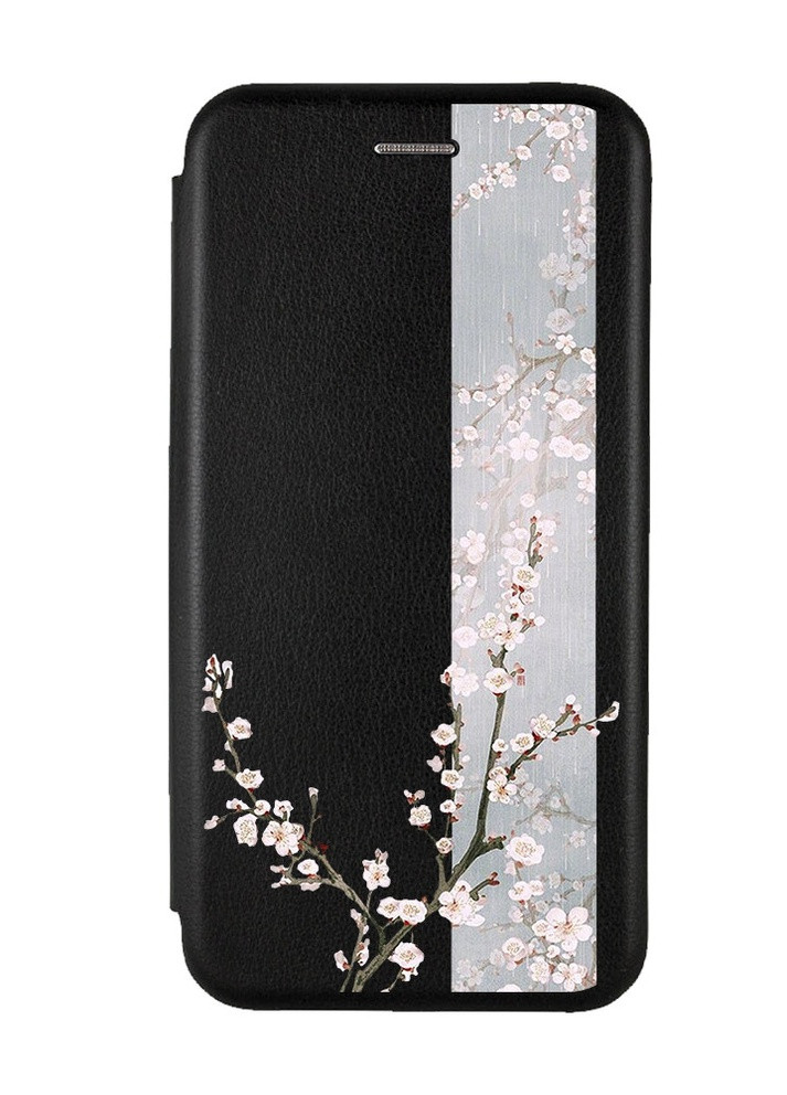 Чехол-книжка с рисунком для Xiaomi Redmi A1 Черный :: Цветущая сакура (принт 285) Creative (258490883)