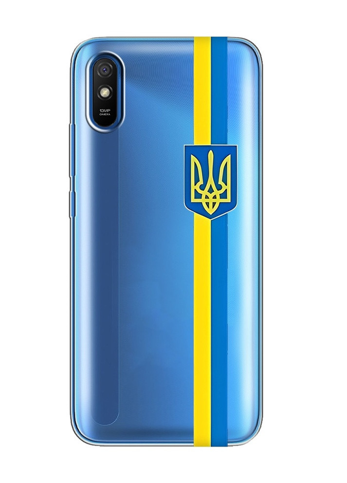 Прозрачный чехол на Xiaomi Redmi 9A :: Лента Украина (патриотический принт 253) Creative (258491377)