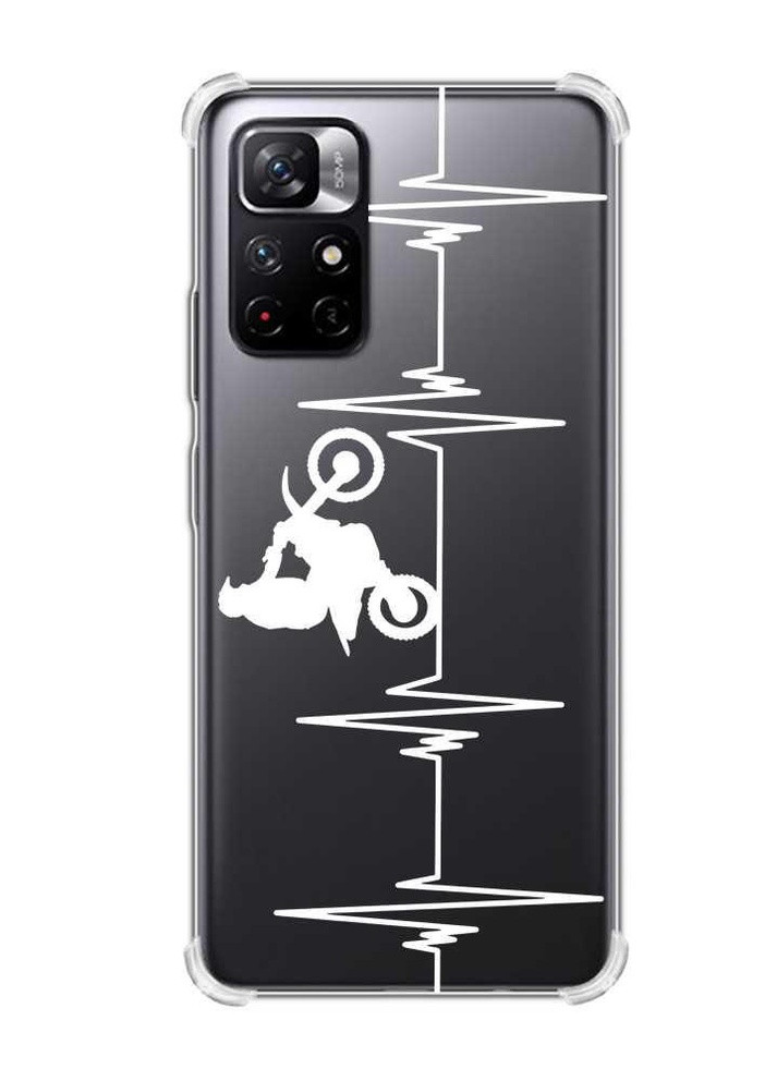 Чехол с утолщёнными углами для Xiaomi Redmi Note 11 5G рельефный дизайн Мото Ритм принт: 63 Creative (258492015)