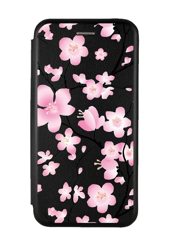 Чохол-книжка з малюнком для Xiaomi Redmi Note 8 Чорний :: Квітуча сакура (принт 282) Creative (258491586)