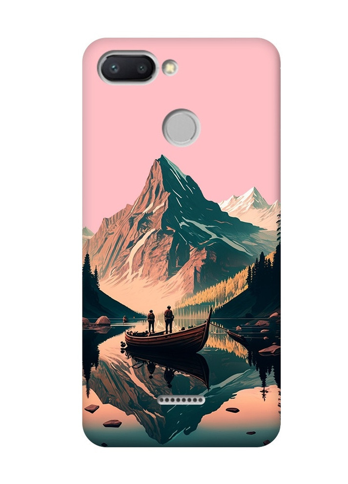 Матовый розовый чехол на Xiaomi Redmi 6 :: Лодка. Пейзаж (принт 246) Creative (258491756)
