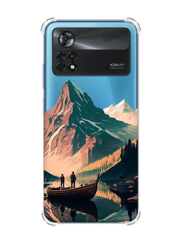Чехол с утолщёнными углами для Xiaomi Poco X4 Pro 5G :: Лодка. Пейзаж (принт 246) Creative (258489697)