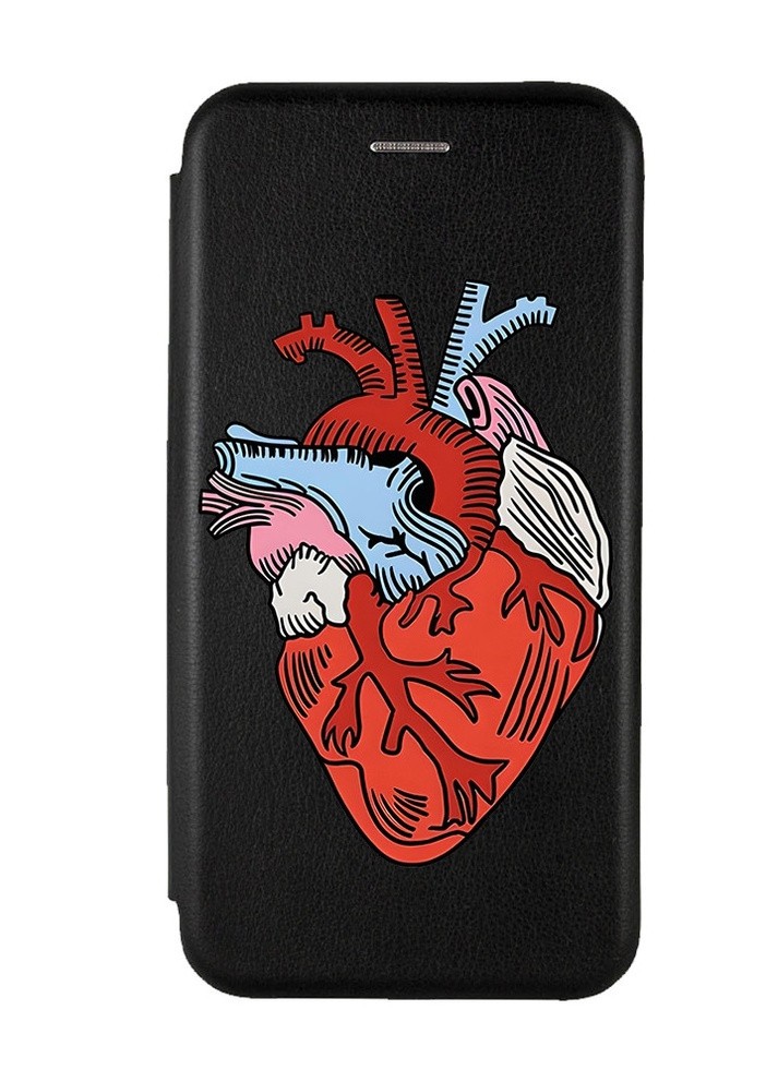 Чохол-книжка з малюнком для Xiaomi Redmi Note 9 Pro/9S/9 Pro Max Чорний :: Серце анатомічне (принт 250) Creative (258492425)