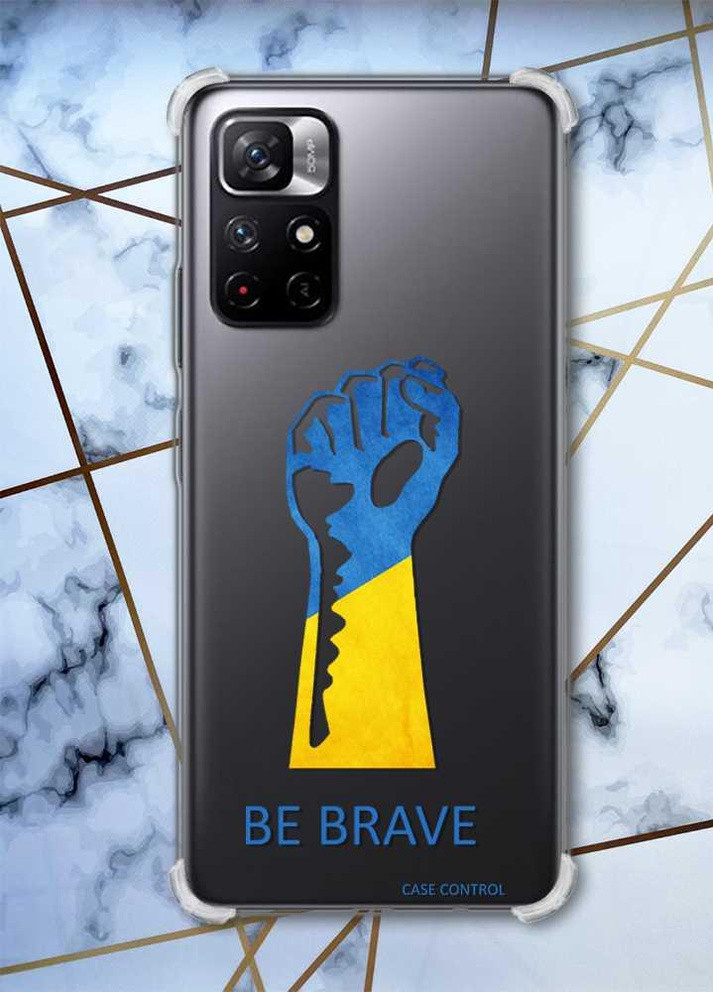 Чехол с утолщёнными углами для Xiaomi Redmi Note 11 5G патриотический дизайн Отвага Украина принт: 43 Creative (258491112)
